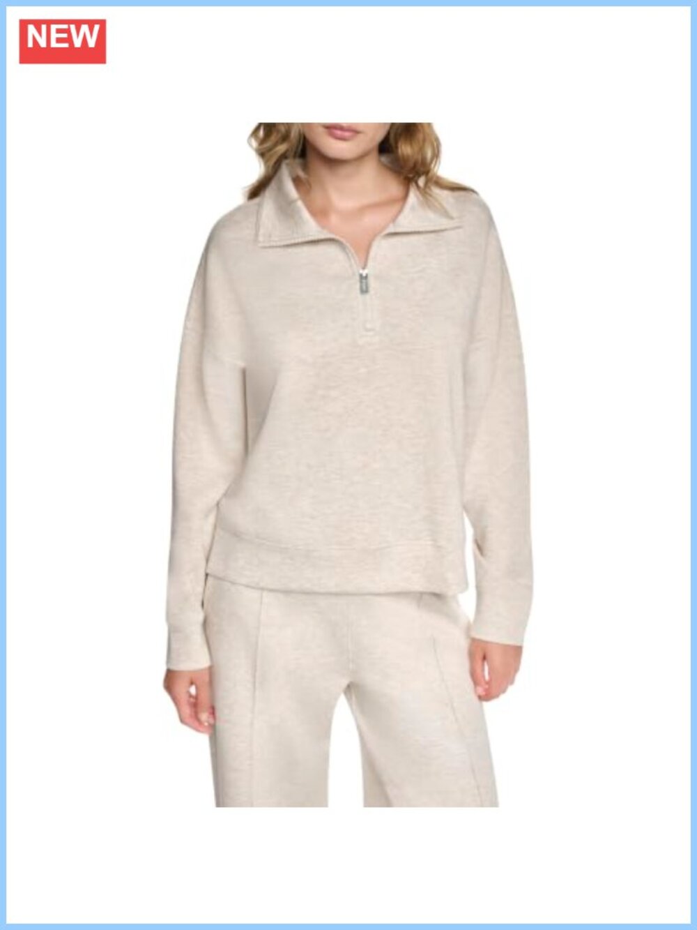 Mock Neck Half Zip Pullover Sweatshirt Regular Fit Women's